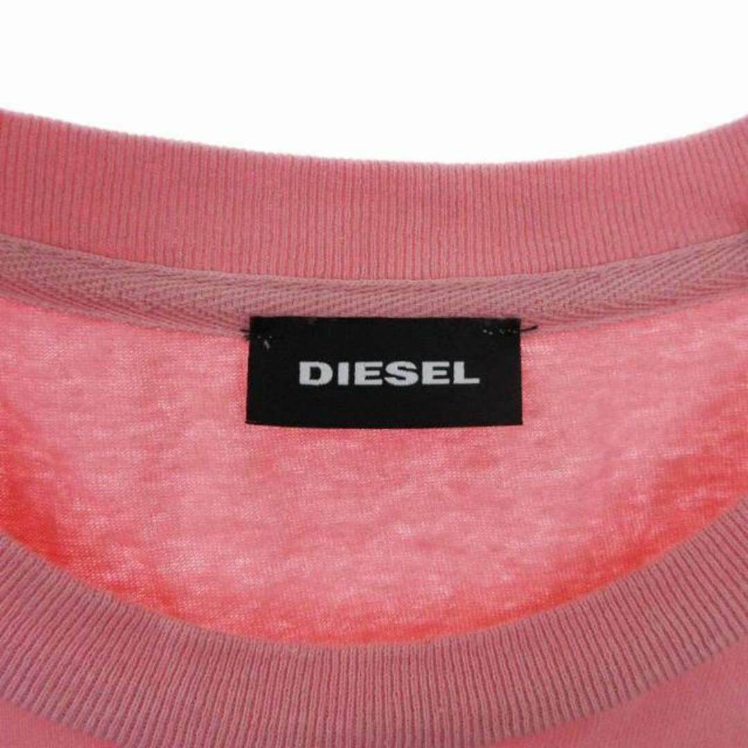 DIESEL(ディーゼル)のディーゼル Tシャツ 半袖 クルーネック 胸ポケット コットン ピンク S メンズのトップス(Tシャツ/カットソー(半袖/袖なし))の商品写真