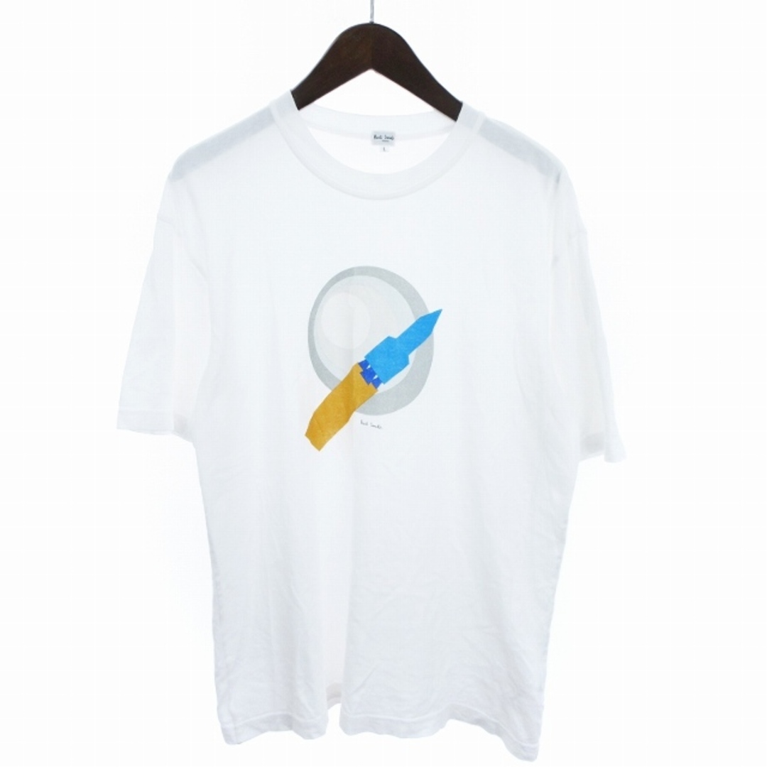 Paul Smith(ポールスミス)のポールスミス Tシャツ 半袖 プリント コットン ホワイト L ■SM1 メンズのトップス(Tシャツ/カットソー(半袖/袖なし))の商品写真