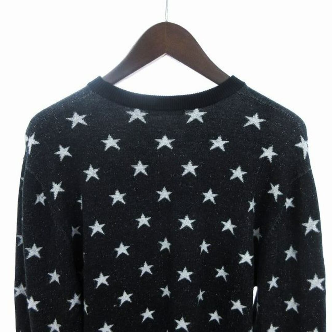 LOVELESS(ラブレス)のラブレス ニット セーター 長袖 星柄 ブラック ホワイト L ■SM1 メンズのトップス(ニット/セーター)の商品写真