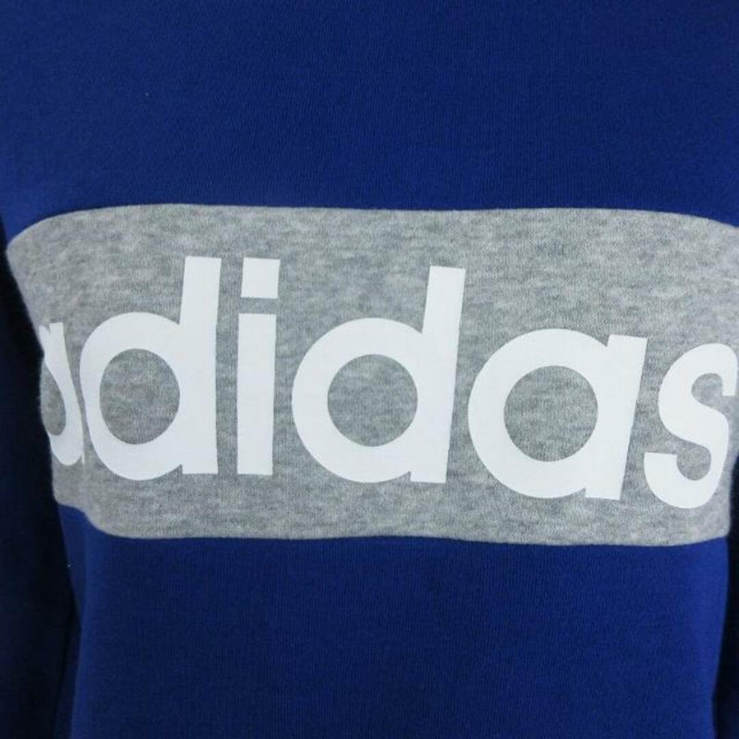 adidas(アディダス)の未使用品 アディダス セットアップ トレーナー パンツ 裏起毛 青 グレー L レディースのトップス(トレーナー/スウェット)の商品写真