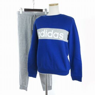 アディダス(adidas)の未使用品 アディダス セットアップ トレーナー パンツ 裏起毛 青 グレー L(トレーナー/スウェット)