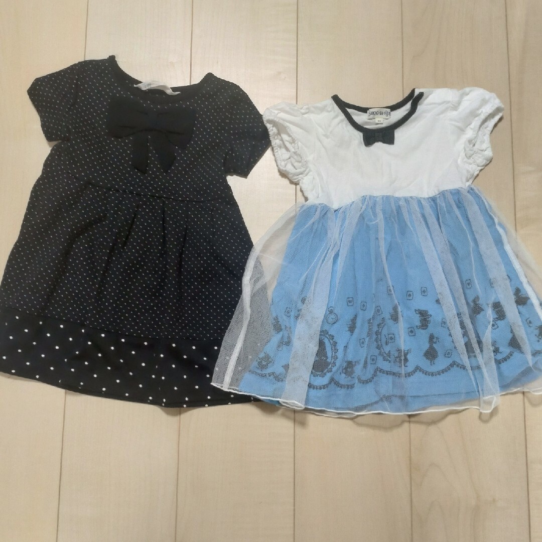 H&M(エイチアンドエム)の子供用ワンピース2枚セット　90cm キッズ/ベビー/マタニティのキッズ服女の子用(90cm~)(ワンピース)の商品写真