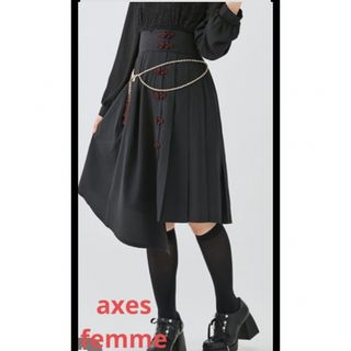 アクシーズファム(axes femme)のaxes femme チャイナボタンアシメスカート　ブラックMサイズ　新品未使用(ロングスカート)