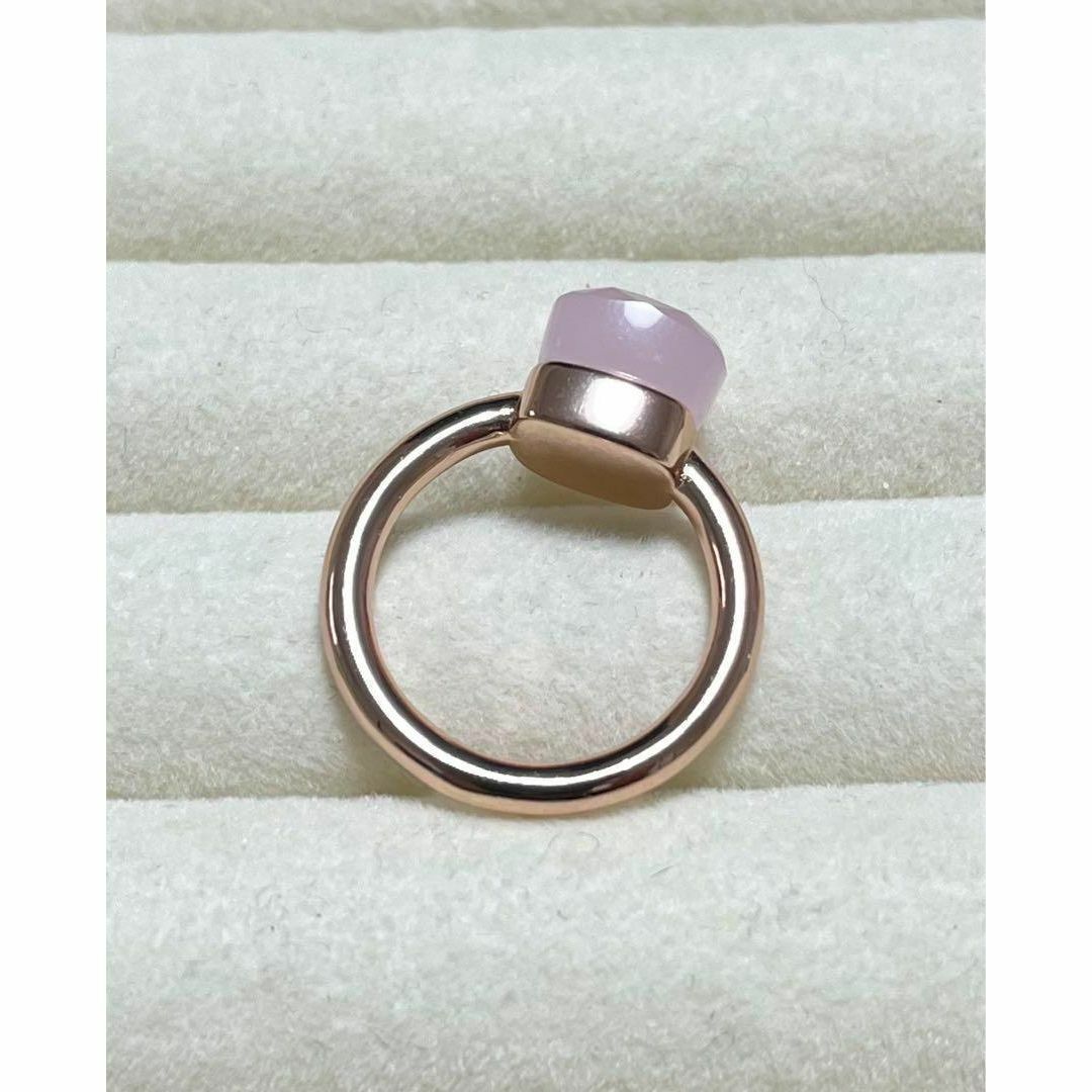 050ピンク×ピンクキャンディーリング指輪ストーン ポメラート風ヌードリング レディースのアクセサリー(リング(指輪))の商品写真