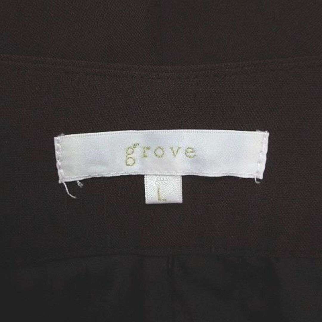 grove(グローブ)のgrove ロング丈 ワイドパンツ L 紫 パープル系 ジップフライ ポケット レディースのパンツ(その他)の商品写真