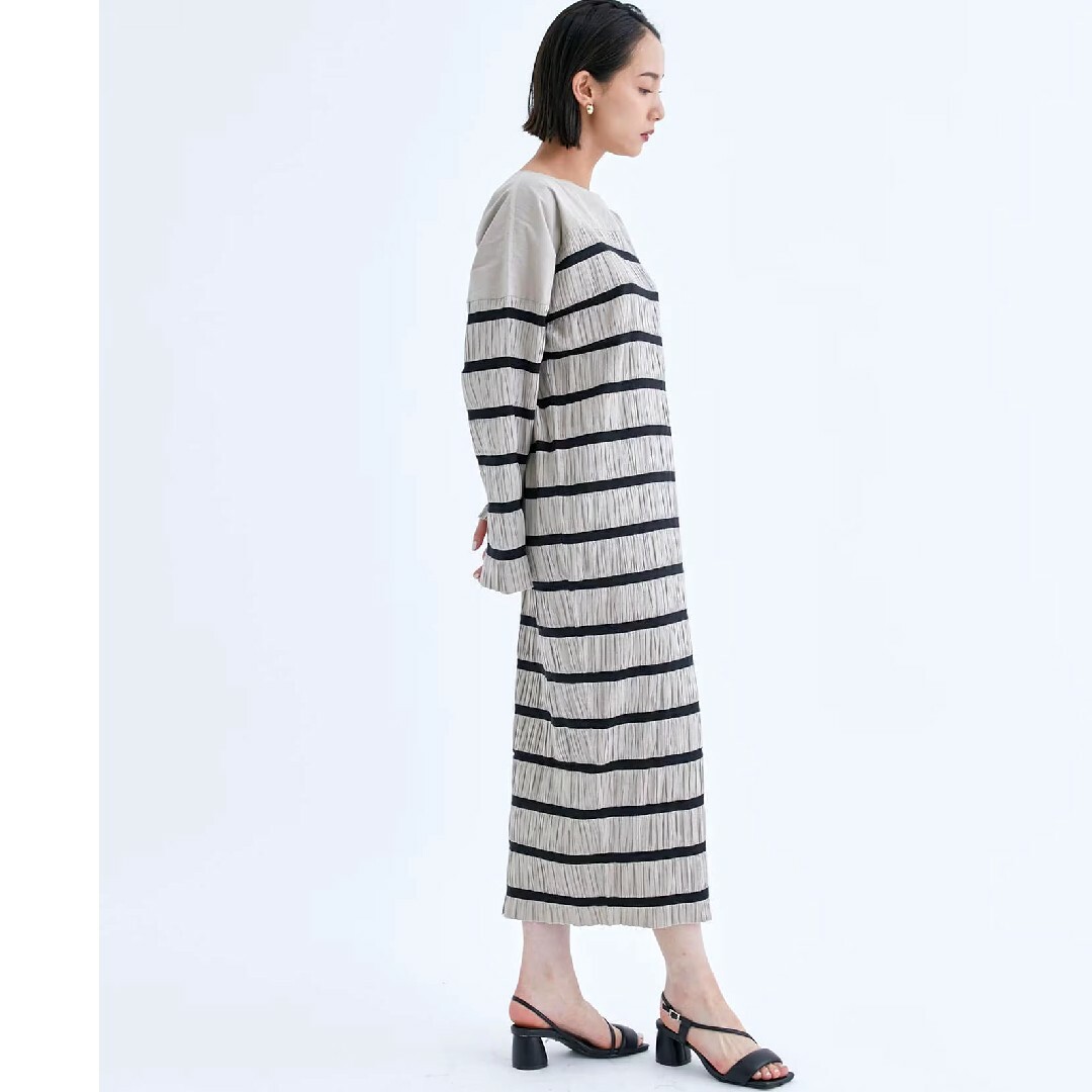 jonnlynx(ジョンリンクス)のペレック pelleq  Shirring striped dressワンピース レディースのワンピース(ロングワンピース/マキシワンピース)の商品写真