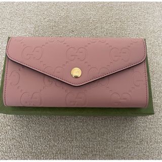 （新品】GUCCI  長財布　ピンク　スモーキー　(財布)