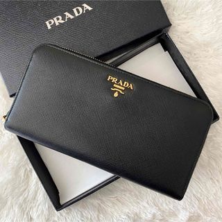 プラダ(PRADA)の極美品✨PRADA プラダ サフィアーノレザー ラウンドファスナー 長財布(財布)