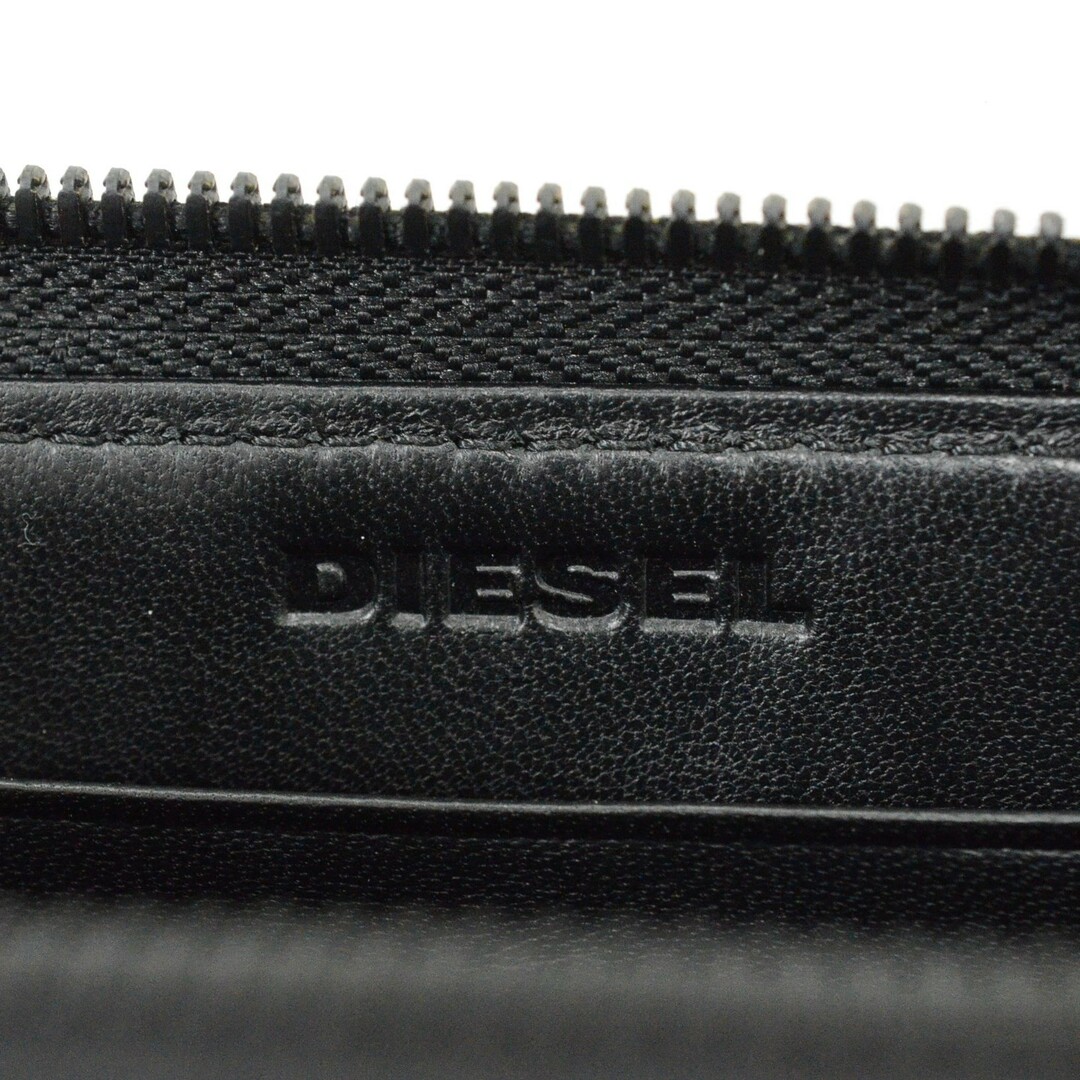 DIESEL(ディーゼル)のディーゼル（DIESEL） レザー型押し ラウンドファスナー長財布 黒 【中古】 JA-18762 メンズのファッション小物(長財布)の商品写真