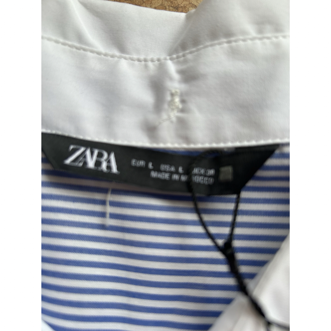 ZARA(ザラ)のZARA ストライプリボンブラウス レディースのトップス(シャツ/ブラウス(半袖/袖なし))の商品写真