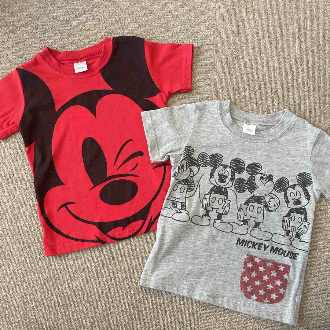 Tシャツ　半袖　ミッキー　2枚セット100 キッズ/ベビー/マタニティのキッズ服男の子用(90cm~)(Tシャツ/カットソー)の商品写真