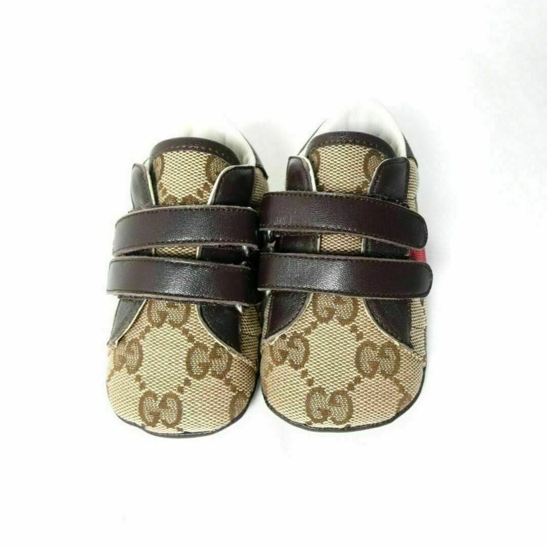 Gucci(グッチ)の極美品 GUCCI GGキャンバス ベルクロ ローカット ファーストシューズ キッズ/ベビー/マタニティのベビー靴/シューズ(~14cm)(スニーカー)の商品写真