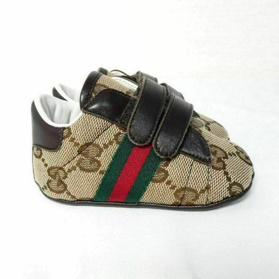 Gucci(グッチ)の極美品 GUCCI GGキャンバス ベルクロ ローカット ファーストシューズ キッズ/ベビー/マタニティのベビー靴/シューズ(~14cm)(スニーカー)の商品写真