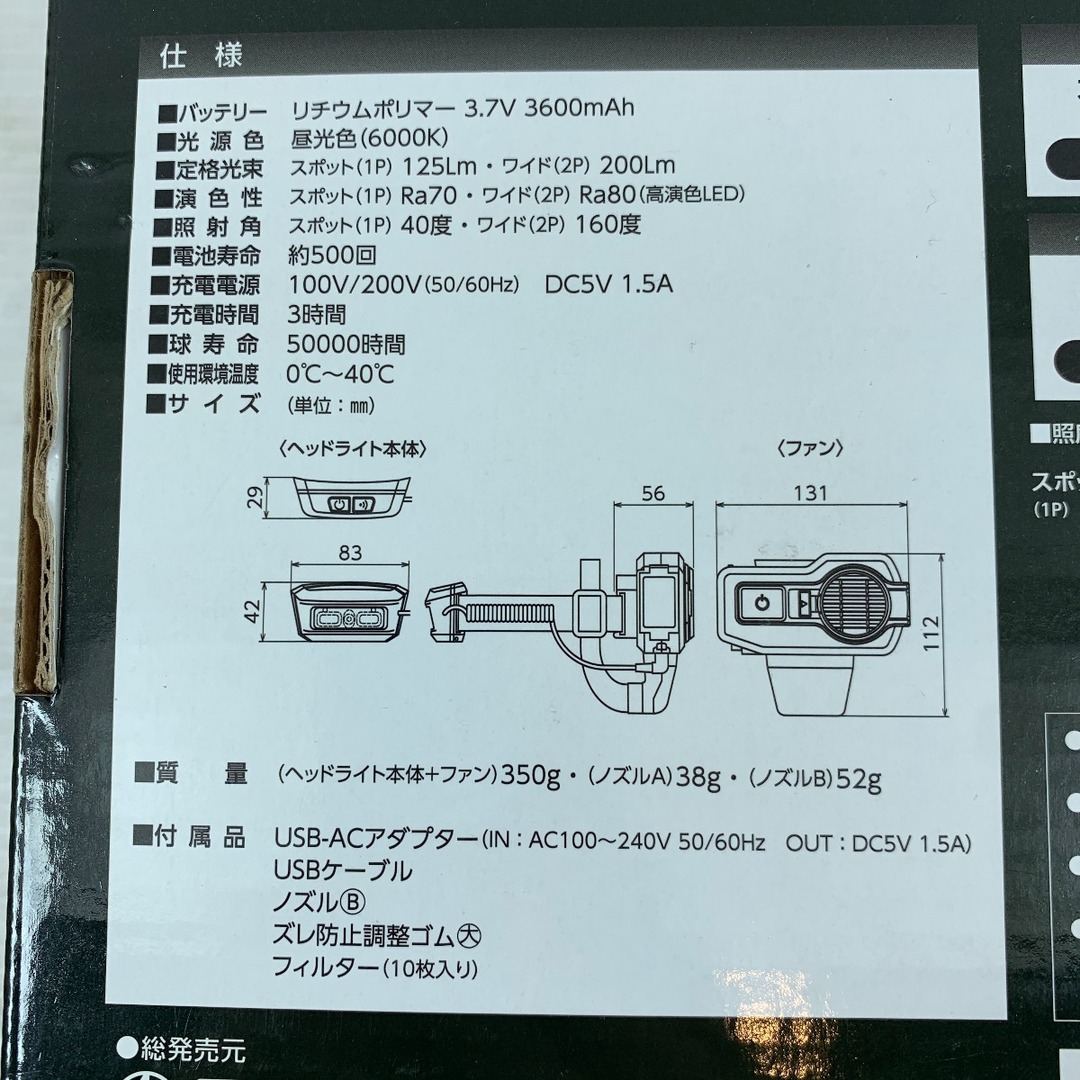 κκNICHIDO 工具関連用品 ヘッドライト SHL-A2 ブラック インテリア/住まい/日用品の文房具(その他)の商品写真