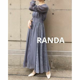 【新品】RANDA ジャガードシフォン切り替えワンピース