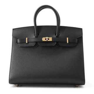 エルメス(Hermes)のエルメス バーキン25 セリエ ブラック/ピンクゴールド金具 ヴォーエプソン U刻印 HERMES Birkin 黒(ハンドバッグ)