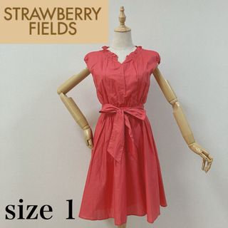 STRAWBERRY-FIELDS - ストロベリーフィールズ コットンひざ丈ワンピース