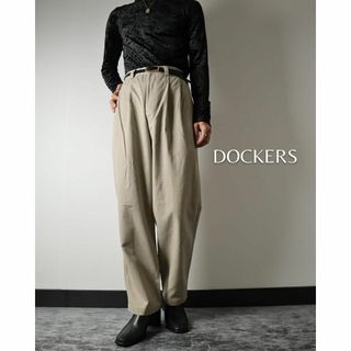 ヴィンテージ(VINTAGE)のDOCKERS 2タック ワイド チノパン コットンパンツ ベージュ W32(チノパン)