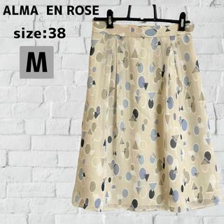 ALMA EN ROSE  ハナエモリ フレア スカート ふんわり 38 M