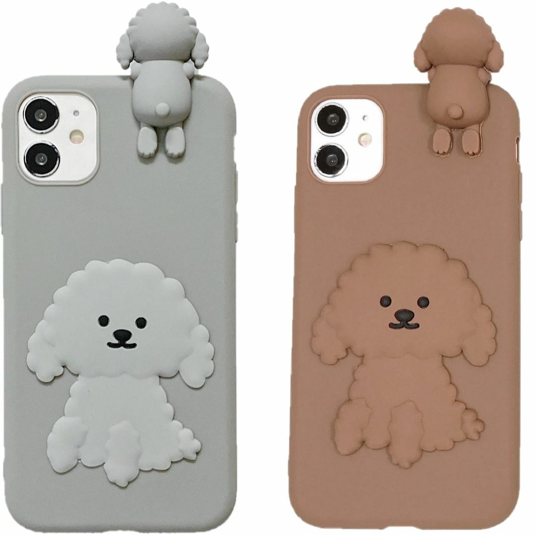 【LuceTerra】 iPhone シリコンケース イヌ 犬 子犬 かわいい  スマホ/家電/カメラのスマホアクセサリー(その他)の商品写真