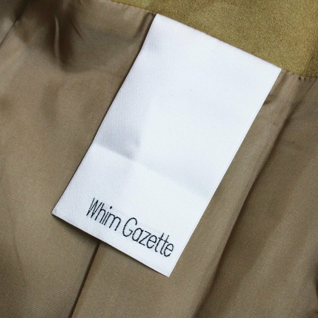 美品 近年 Whim Gazette ウィムガゼット エコスエード四ツ釦スカート 38/キャメル スウェード【2400011986429】 レディースのスカート(ひざ丈スカート)の商品写真