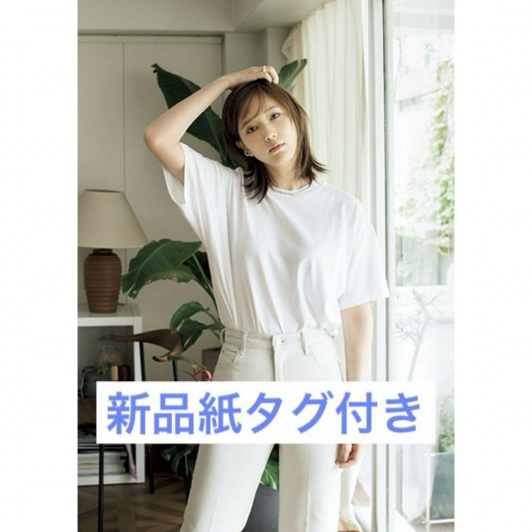 AURALEE(オーラリー)のオーラリー新品紙タグ付き★本田翼竹下玲奈着★日本製！オーガニックコットンTシャツ レディースのトップス(Tシャツ(半袖/袖なし))の商品写真