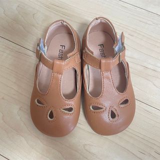 T strap shoes / camel 23(内寸15cm)(その他)