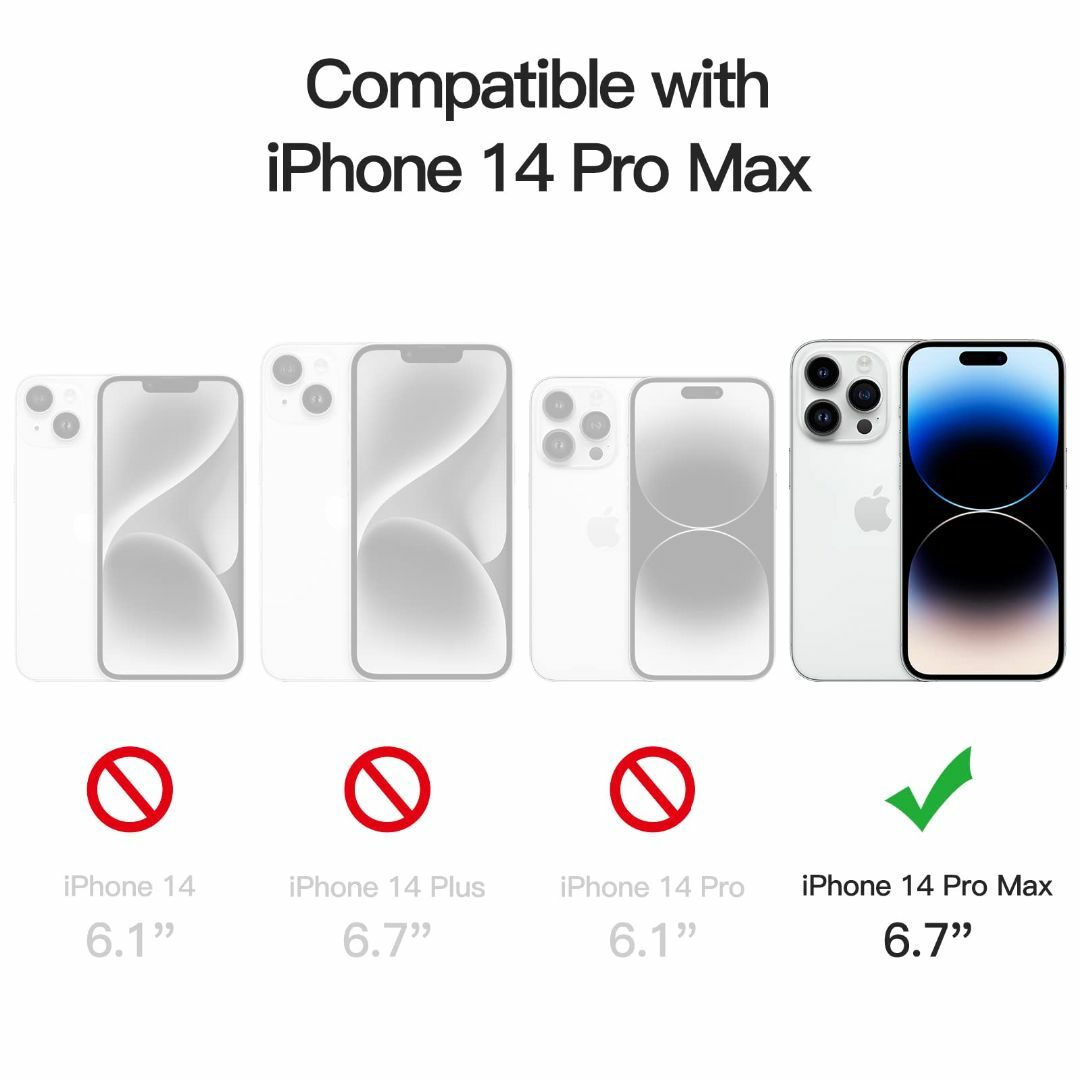 【色: クリア】JEDirect iPhone14ProMax 6.7インチ用  スマホ/家電/カメラのスマホアクセサリー(その他)の商品写真