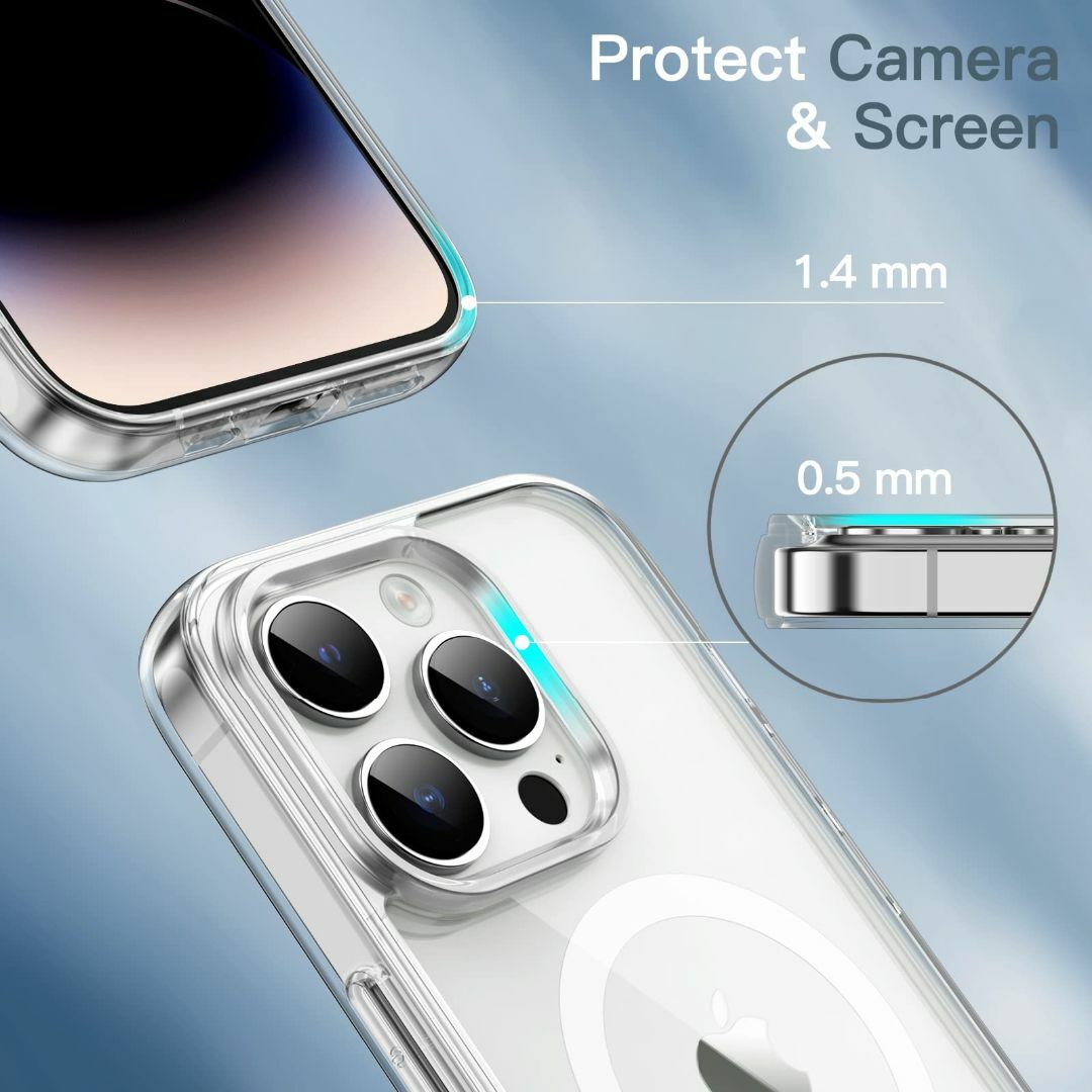 【色: クリア】JEDirect iPhone14ProMax 6.7インチ用  スマホ/家電/カメラのスマホアクセサリー(その他)の商品写真