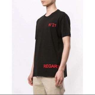 ヌメロヴェントゥーノ(N°21)のN°21 ヌメロヴェントゥーノ　Tシャツ　ブラック(Tシャツ/カットソー(半袖/袖なし))