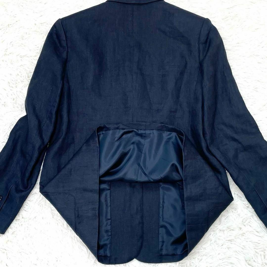 Eddie Bauer(エディーバウアー)のエディバウアー テーラードジャケット サマージャケット 麻100％ 男女兼用 紺 レディースのジャケット/アウター(テーラードジャケット)の商品写真
