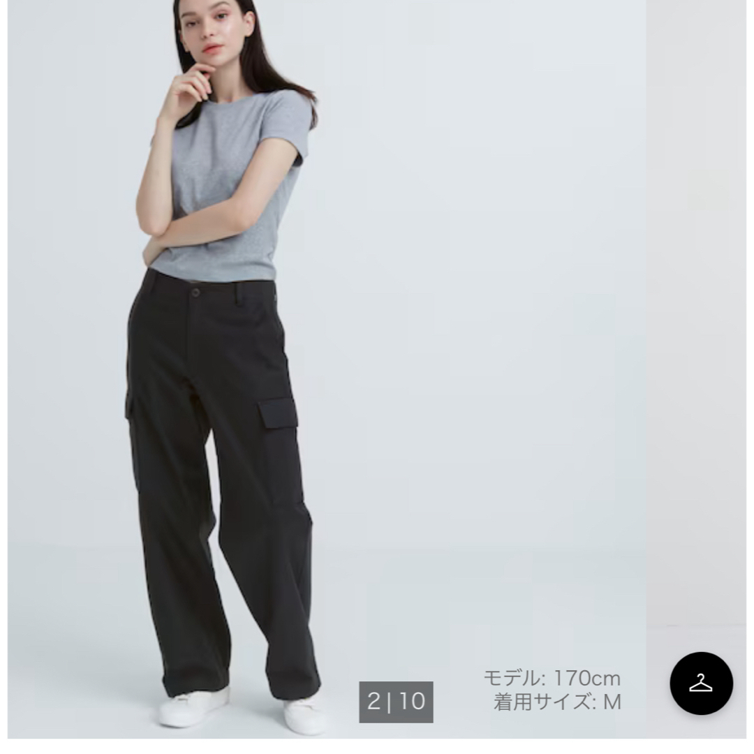 UNIQLO(ユニクロ)のUNIQLO ワイドストレートカーゴパンツ レディースのパンツ(ワークパンツ/カーゴパンツ)の商品写真