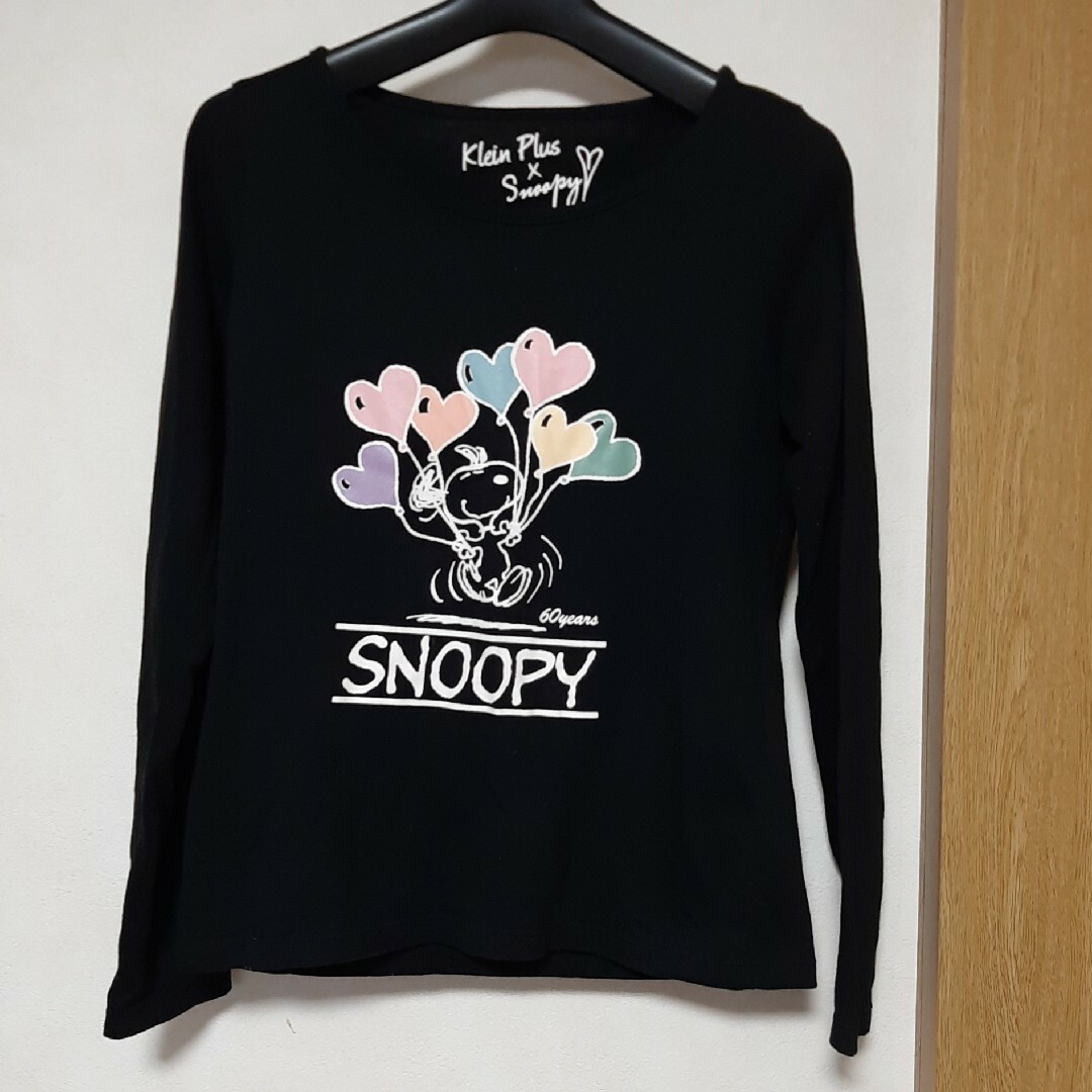 SNOOPY(スヌーピー)のスヌーピー　ロングティーシャツ　黒　レディースMsize レディースのトップス(Tシャツ(長袖/七分))の商品写真