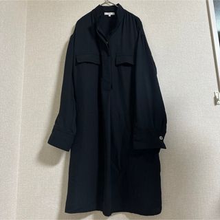 極美品　VINCE ノーカラー　アセテート　とろみロングシャツ　ワンピース　 