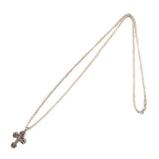 クロムハーツ(Chrome Hearts)のCHROME HEARTS クロムハーツ タイニー フィリグリークロス & ロールチェーンネックレス 2点セット FILIGREE CROSS TINY / ROLL CHAIN 24INCH シルバーチェーン 24インチ 925 アクセサリー ペンダント【メンズ】【中古】(ネックレス)