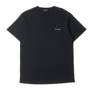 Balenciaga - BALENCIAGA バレンシアガ Tシャツ サイズ:XS 18SS ワンポイント ロゴ クルーネック 半袖Tシャツ 508203 TWK36 ルーズフィット ブラック 黒 トップス カットソー【メンズ】【中古】