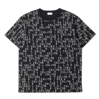 美品 CELINE セリーヌ Tシャツ サイズ:S 22AW デジタル ロゴ プリント ルーズ クルーネック 半袖Tシャツ 2X651637O 総柄 ブラック 黒 イタリア製 トップス カットソー【メンズ】【中古】