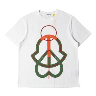 美品 MONCLER モンクレール Tシャツ サイズ:S 22SS CRAIG GREEN グラフィック ロゴ クルーネック 半袖Tシャツ T-SHIRT SS H109H8C00002 M1739 ホワイト 白 トップス カットソー【メンズ】【中古】