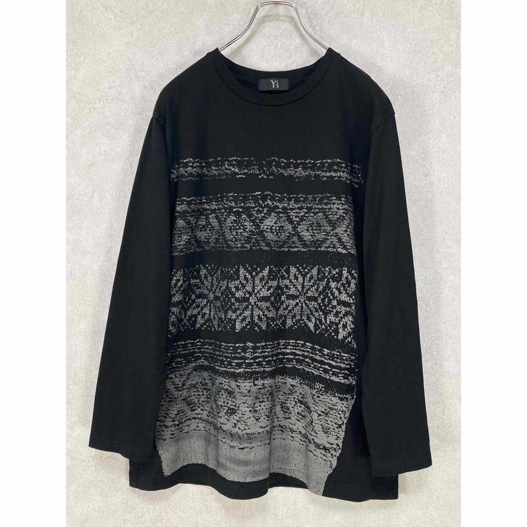 Y's(ワイズ)のY's SNOWFLAKE PATTERN   LONG SLEEVE T 黒2 レディースのトップス(カットソー(長袖/七分))の商品写真