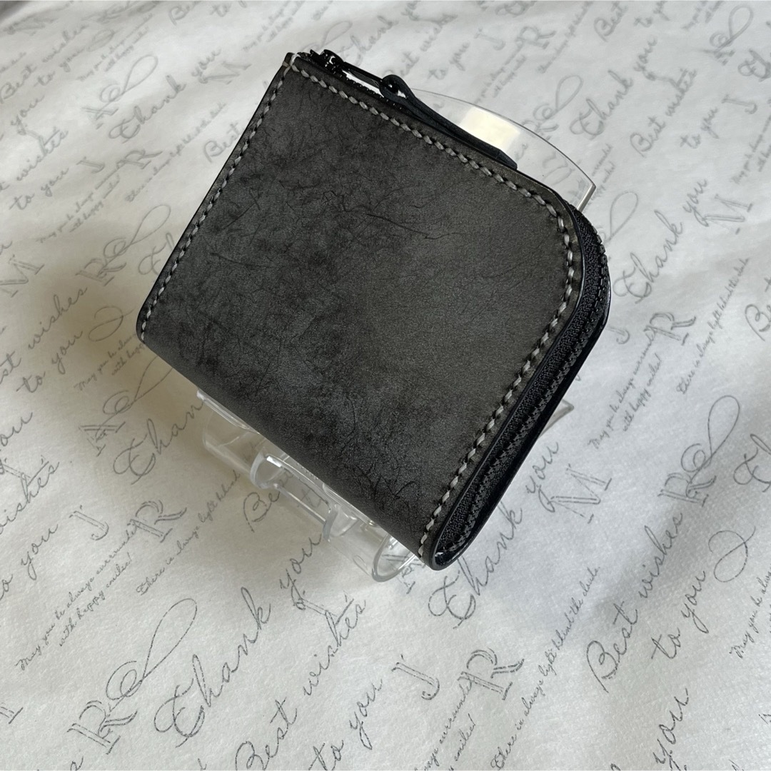 B55【ロロマレザー本革】　L字ファスナーウォレット　財布　オールハンドメイド メンズのファッション小物(折り財布)の商品写真