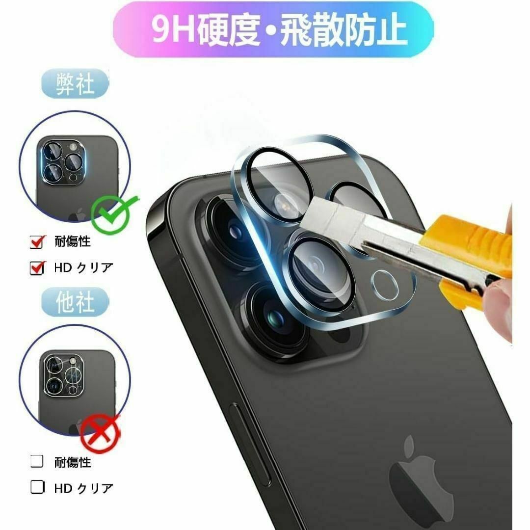 iPhone 14 Pro カメラ保護フィルム シール max ガラス 2枚 スマホ/家電/カメラのスマホアクセサリー(保護フィルム)の商品写真