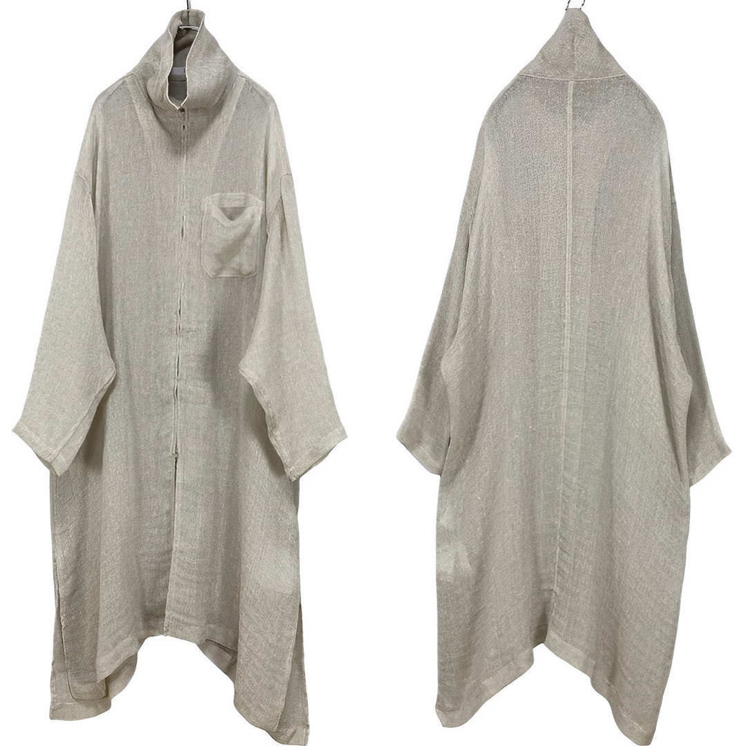 Y's(ワイズ)のY's LENO CLOTH STAND COLLAR DRESS 1 レディースのワンピース(その他)の商品写真