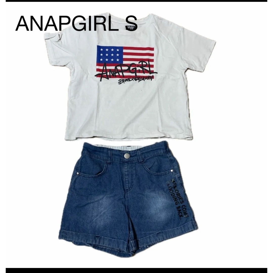 ANAPGIRL Ｔシャツ S デニムショートパンツ150 まとめ売り キッズ/ベビー/マタニティのキッズ服女の子用(90cm~)(パンツ/スパッツ)の商品写真