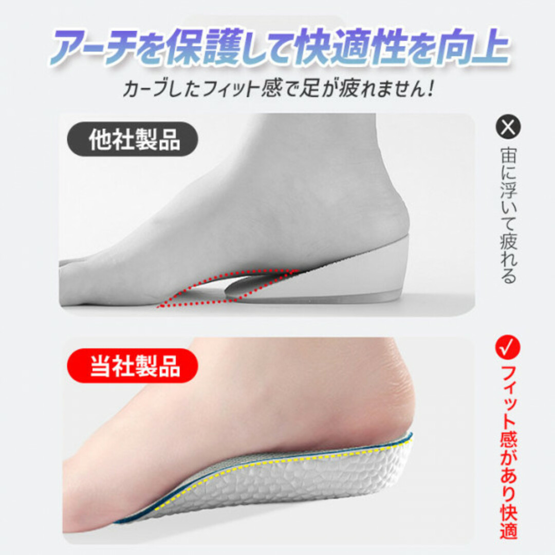 シークレットインソール 中敷き 身長アップ 3.5㎝ 男女兼用 ヒール メンズの靴/シューズ(その他)の商品写真