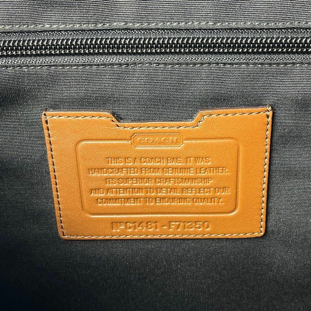 COACH(コーチ)の【美品】コーチ　ヘリテージ　オールレザー　リュック　バックパック　通勤　ネイビー メンズのバッグ(バッグパック/リュック)の商品写真