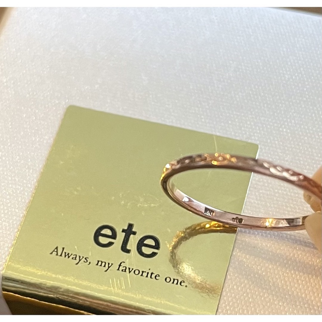 ete(エテ)のete クレールカットピンキーリング K10PG 5号 レディースのアクセサリー(リング(指輪))の商品写真