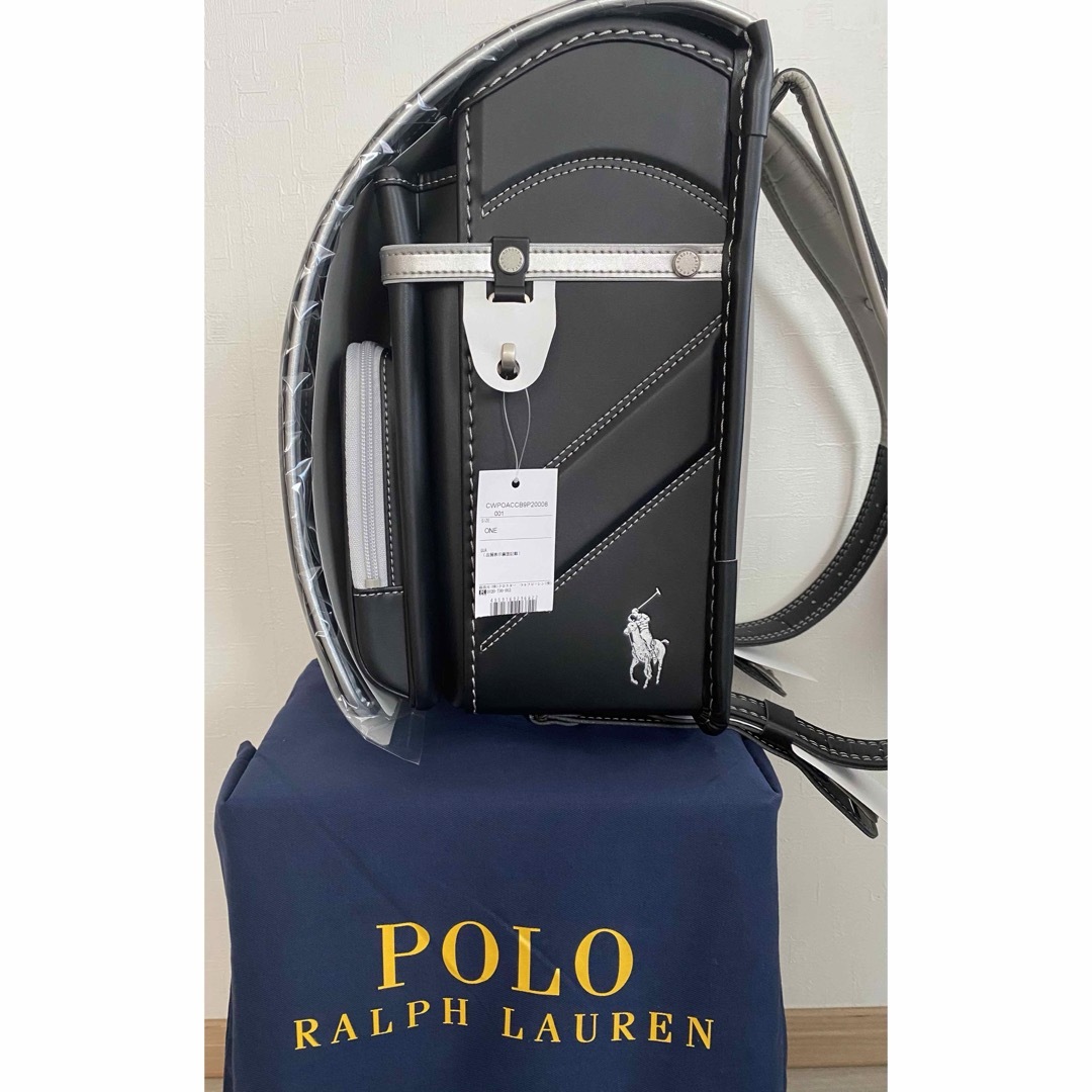 POLO RALPH LAUREN(ポロラルフローレン)の新品 ラルフローレン ランドセル 男の子 ポニー ブラック 黒 シルバー キッズ/ベビー/マタニティのこども用バッグ(ランドセル)の商品写真