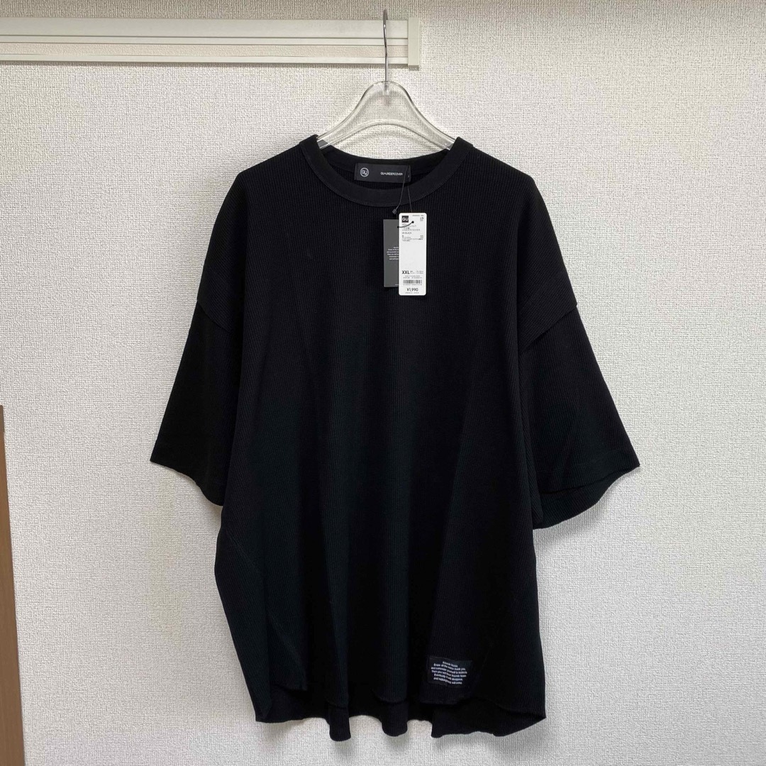 GU(ジーユー)のジーユー アンダーカバー ドライワッフルT 09 BLACK XXL メンズのトップス(Tシャツ/カットソー(半袖/袖なし))の商品写真