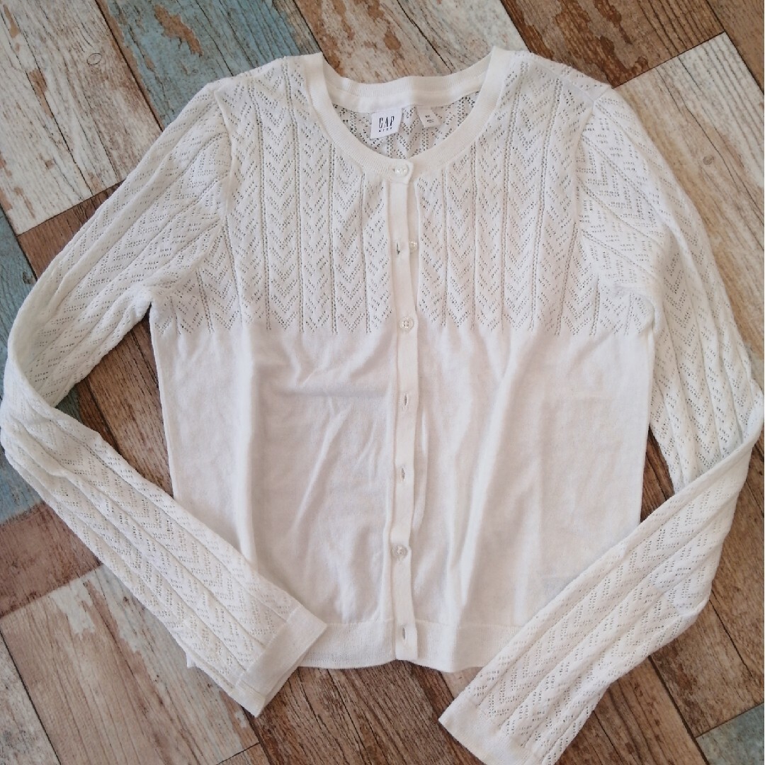 GAP(ギャップ)のカーディガン　白　160cm　GAP 綿100% キッズ/ベビー/マタニティのキッズ服女の子用(90cm~)(カーディガン)の商品写真