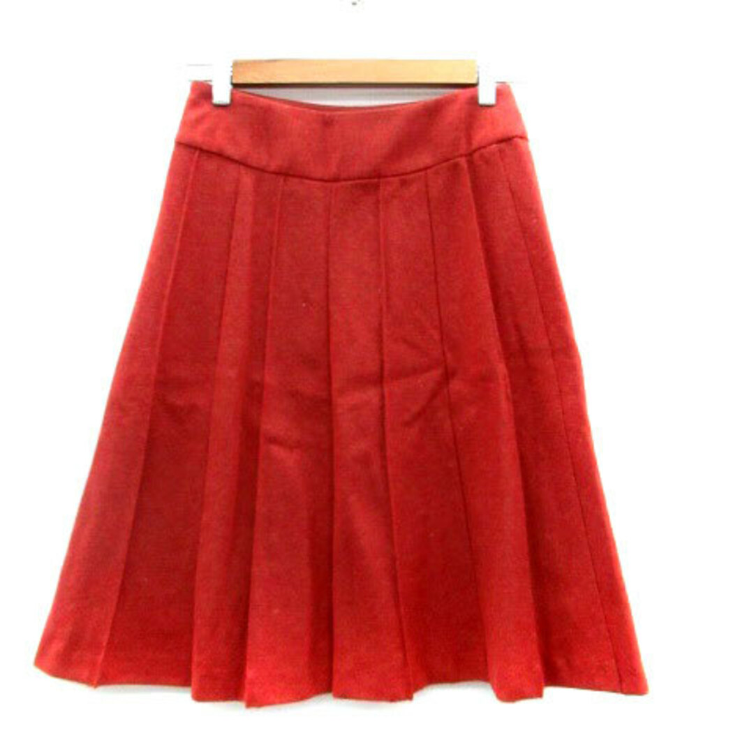 OLIVEdesOLIVE(オリーブデオリーブ)のオリーブデオリーブ プリーツスカート ミモレ丈 ウール M オレンジ レディースのスカート(ひざ丈スカート)の商品写真